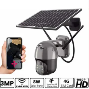 Caméra de Surveillance extérieure PTZ IP 4G LTE FDD avec batterie à recharge solaire 1080ph 3MP