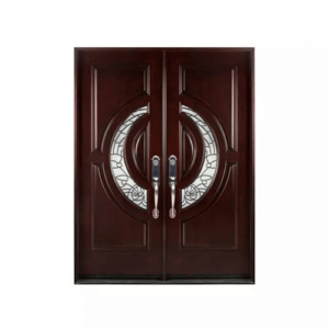 Porte d’entrée en bois d’acajou massif
