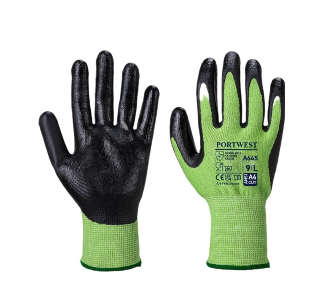 Les gants de protection en latex 300# (gants 300#) en vert & orange – Image 3