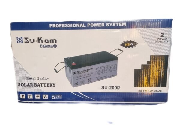 batterie solaire à gel de marque Falcon Su-Kam RB- FM 12V- 200AH – Image 3