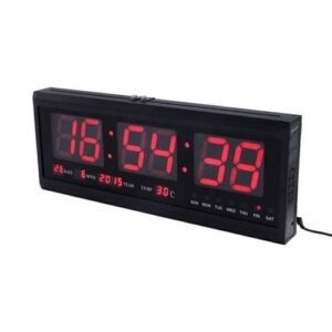 Horloge murale LED multifonctionnelle, affichage du calendrier et de la température, mode 12/24 heures, horloge murale de température, horloge LED numérique