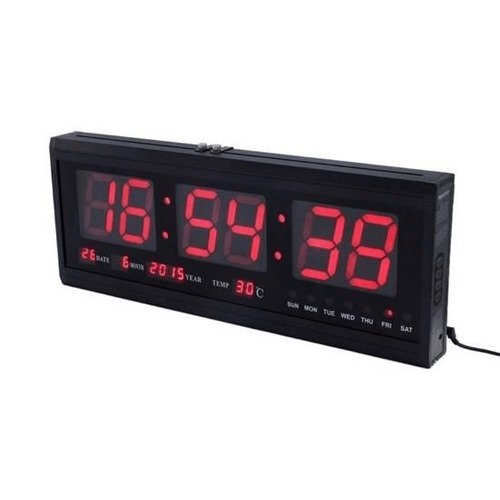 Horloge murale LED multifonctionnelle, affichage du calendrier et de la température, mode 12/24 heures, horloge murale de température, horloge LED numérique