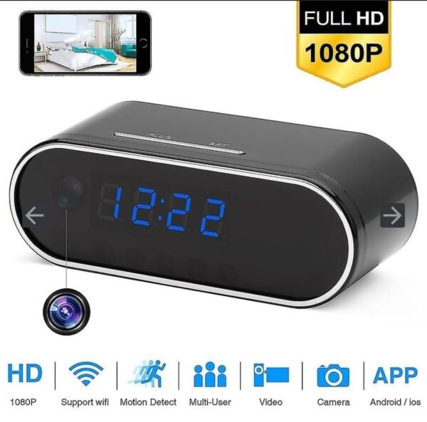 caméra espion" ou "caméra de surveillance Wi-Fi 1080p sans fil Mini caméra cachée pour la maison et le bureau Caméra de surveillance intérieure Enregistreur vidéo Smart Nanny Cam Angle 140° Vision nocturne Détection de mouvement – Image 3