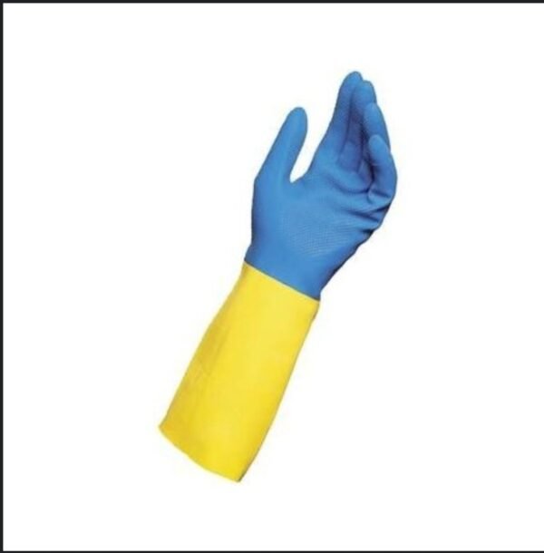 Paire de gants de protection chimique – MAPA (Bleu & Jaune) paquet de 12 pièce. – Image 2