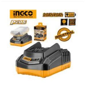 chargeur de batterie Ingco FCLI2001, conçu pour les batteries lithium-ion de 20 V. Chargeur intelligent rapide INGCO 20V