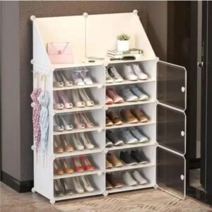 Range Chaussures En Plastique 24 Paires En Noir Et En Blanc
