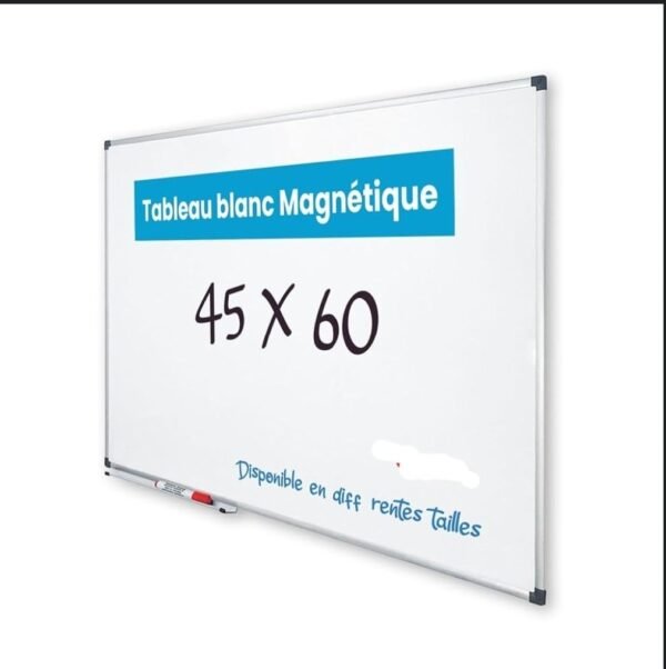 Tableau Blanc Magnétique 90X120 Cadre En Aluminium disponible different Dimension moral ou ave  pieds. – Image 2