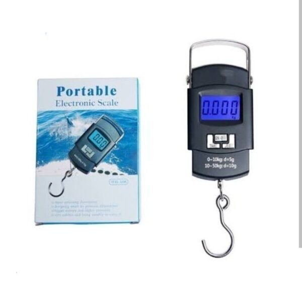 balance électronique portable de 50 kg électronique Balance, Pêche échelle 50kg écran LCD rétroéclairé Balance Digital Portable électronique, 2 Piles AAA Incluses différentes formats – Image 2