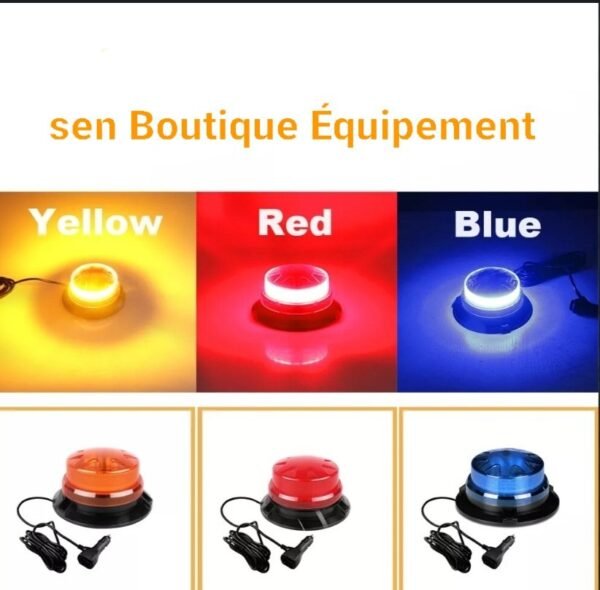 Gyrophare magnétique 70X70mm – gyrophare-thermique-gyroflash-a-led-3-modes-2-flash-Gyrophare, 12V solaire USB voyant davertissement LED gyrophare – Image 5