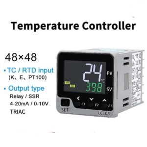 Contrôleur de Température Intelligent LCD – LCLC TCRS-485 Modbus -RTU Communication TC/RTD Input LCD Intelligent PID Temperature Controller with thermocouple(AC 100~240V) with SSR 40DA Solid State Relay+K Type Thermocouple Sensor,Size:48*48