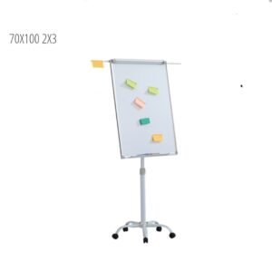 tableau blanc magnétique, monté sur un support à roulettes pour faciliter son déplacement Tableau Magnetique A Roulette 70X100 2X3
