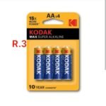 Batterie Kodak, 4 piles  Kodak Max Super de type AAA x 4 R6,  & AAX4 R3