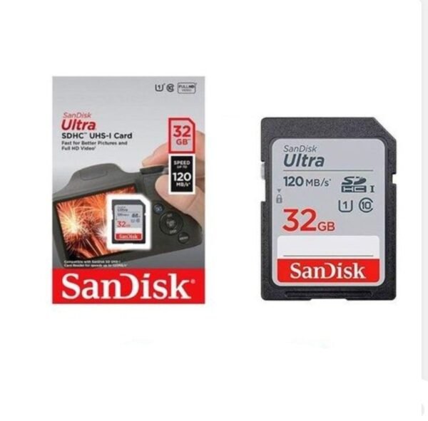 Carte mémoire SanDisk Ultra SDXC - Capacité 32 Go - Class 10 - Vitesse de lecture Jusqu'à 30 Mo/s - Vidéo en Full HD - Dimensions 24 x 32 x 2,1 mm – Image 2