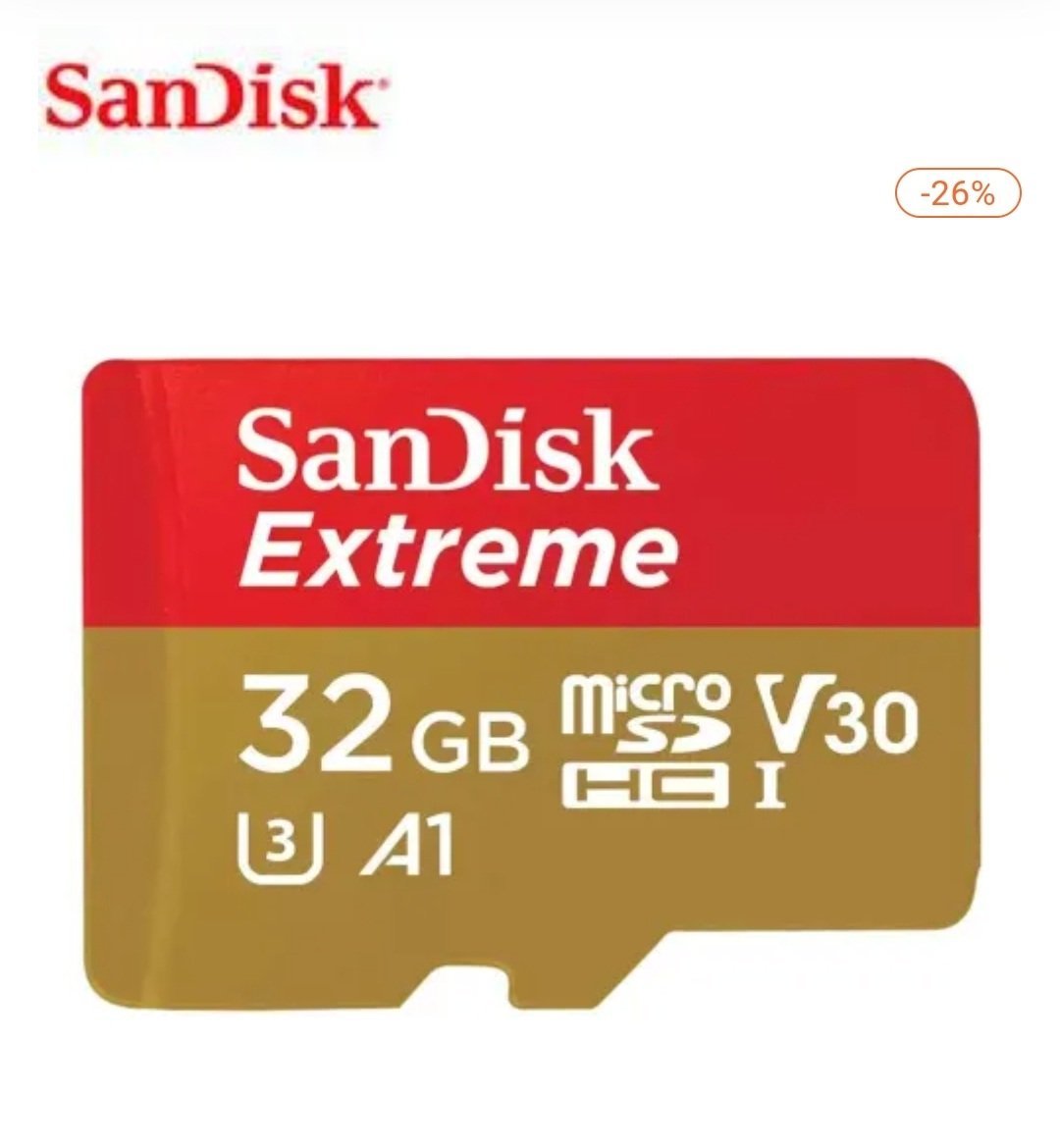 Carte mémoire Sandisk Micro SDHC V30 A1 32GB Extreme