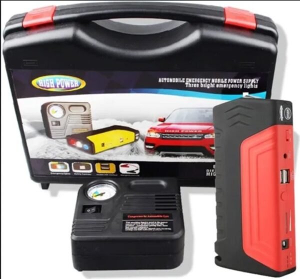 démarreur de saut de voiture,
Booster Batterie Auto - Chargeur de batterie d'urgence 12V, batterie de voiture avec compresseur 99800, dispositif de démarrage rapide – Image 4