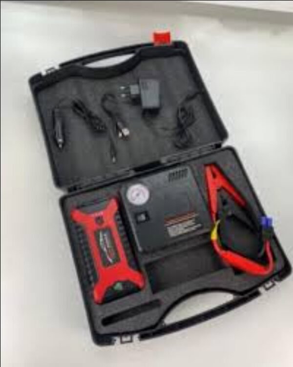 démarreur de saut de voiture,
Booster Batterie Auto - Chargeur de batterie d'urgence 12V, batterie de voiture avec compresseur 99800, dispositif de démarrage rapide – Image 5