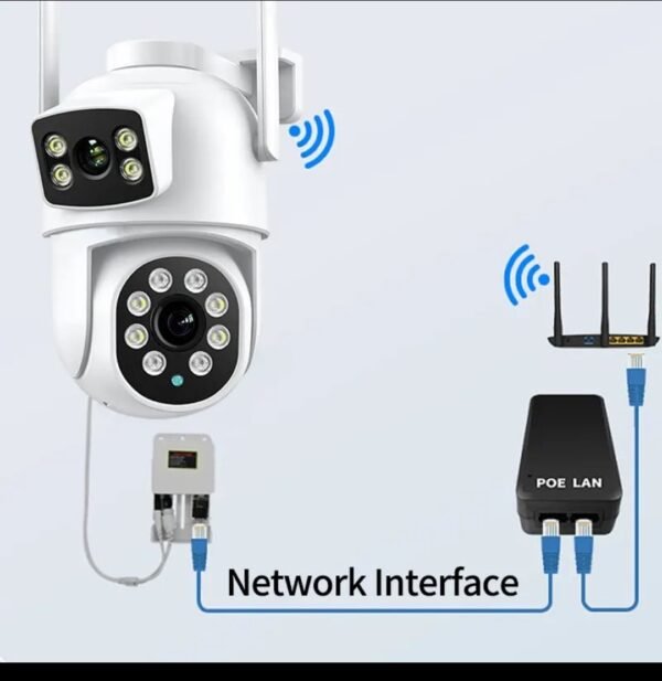 Caméra de sécurité WiFi,  cellulaire Caméra 4K 8MP PTZ, double objectif, double écran, Zoom numérique 4X, caméra IP 4MP HD, suivi automatique, vidéosurveillance extérieure Résolution HD(4MP Add 32G SD Card) – Image 4