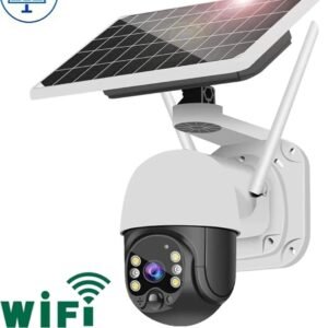 Caméra de sécurité extérieure Avec panneau solaire, Appareil Photo Solaire 4G sim/wi FI Sécurité de la Batterie Vidéo Surveillance Smart Home CCTV Appareil Photo sans Fil Ptz Cam de Rue extérieure Détection de Mouvement(