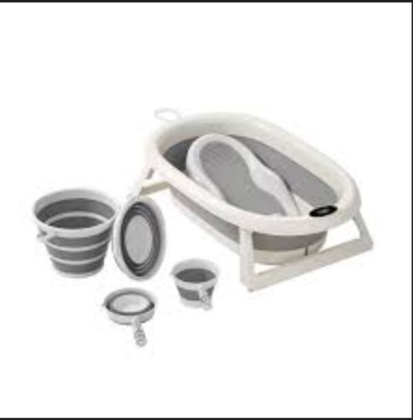 Baignoire pliable 4 en 1 avec accessoires pour bébé 
Baignoire pour bébé – Image 4