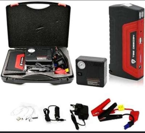 Démarreur De Batterie De Voiture Portable avec écran LCD, 1500a 12000mAh USB Batterie De Démarrage De Démarrage De Batterie avec Câbles De Démarrage Et chargeur Téléphone Modes D'éclairage LED – Image 3