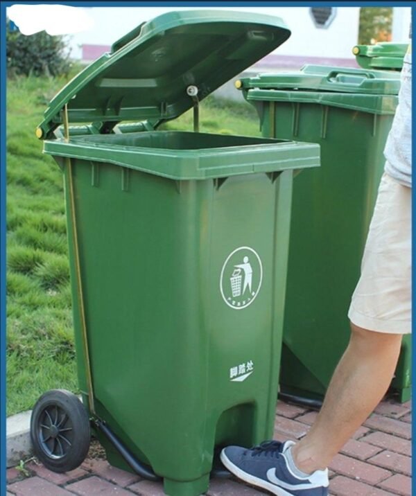 Poubelle à roulettes et pédale, Conteneur poubelle 2 roues - 120 litres – Image 2
