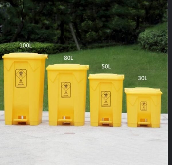 poubelle jaune de 60 litres Conteneur à déchets 60 Litres – Image 2