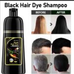 Shampoing pour cheveux coloration en Noir des cheveux - 500 ml Shampoing de couleur de cheveux longue durée 3 en 1, teinture pour cheveux noirs, pour femmes et hommes, couverture de sécurité à base de plantes naturelles, crème pour cheveux blancs et gris