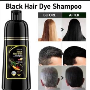 Shampoing pour cheveux coloration en Noir des cheveux - 500 ml Shampoing de couleur de cheveux longue durée 3 en 1, teinture pour cheveux noirs, pour femmes et hommes, couverture de sécurité à base de plantes naturelles, crème pour cheveux blancs et gris