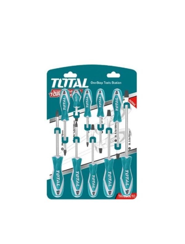 Jeu de 10 Tournevis TOTAL nouveau design Poignée THT250610 – Image 2