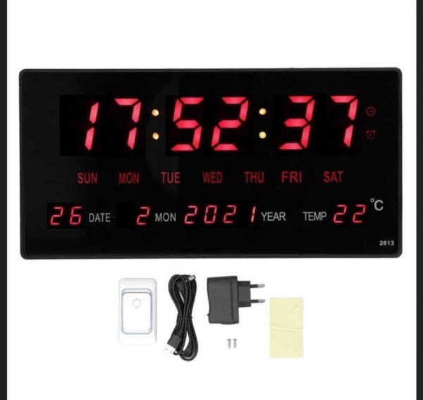 Horloge Numérique – horloge Digitale LED Murale JH2315 avec Calendrier  horloge murale numérique qui affiche l'heure, la date et la Température – (JH2315) DIGITAL CLOCK LED MULTIFUNCTIONAL MURALE – Image 2