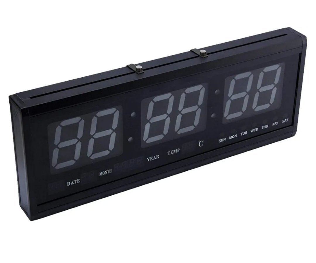 Horloge murale LED multifonctionnelle, affichage du calendrier et de la température, mode 12/24 heures, horloge murale de température, horloge LED numérique – Image 3
