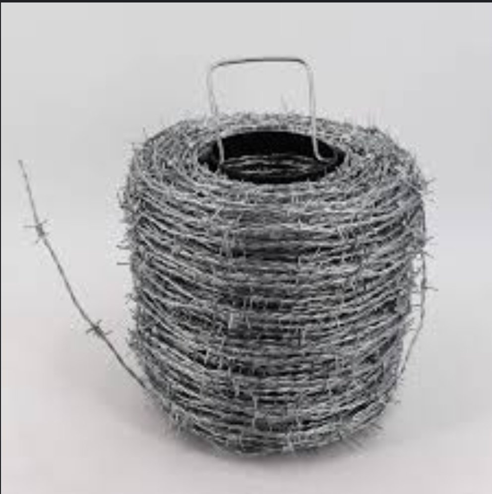 Fil barbelé Bobine galvanisé, ronce artificielle, pour clôture Rouleau de 100 mètres 1.6/1.7mm pour clôture de jeu clôture forestière maille nouée – Image 4