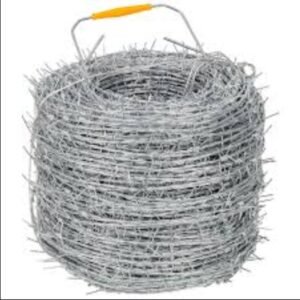 Fil barbelé Bobine galvanisé, ronce artificielle, pour clôture Rouleau de 100 mètres 1.6/1.7mm pour clôture de jeu clôture forestière maille nouée