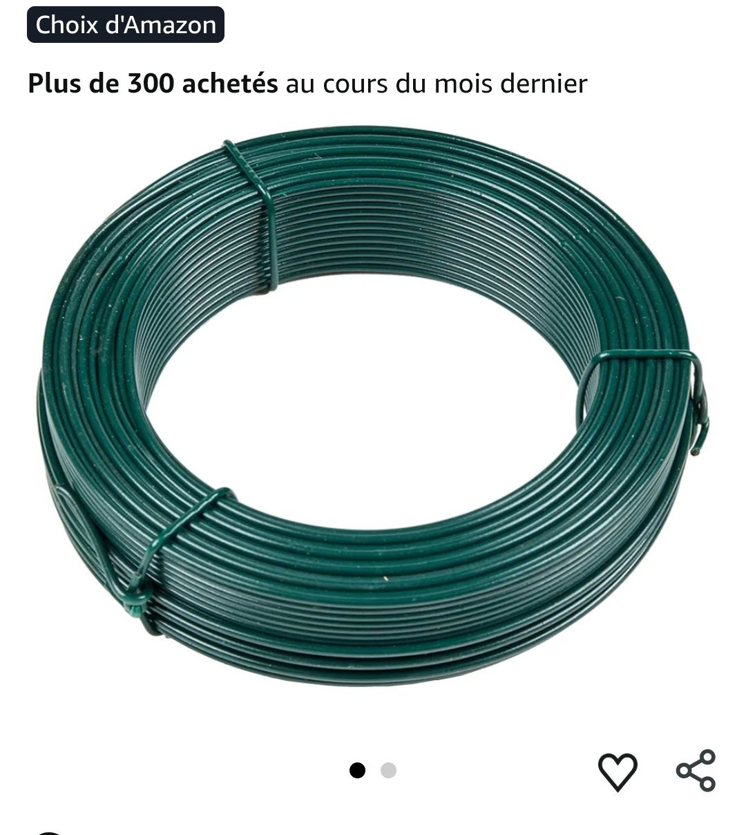 Fil de jardin - 2 x 100 m - Revêtement en PVC - Vert - Fil de liaison - Fil de serrage - Fil de clôture - Pour nouer les plantes - Galvanisé – Image 2