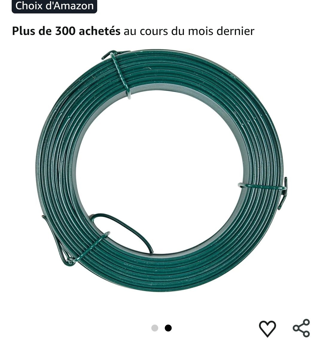 Fil de jardin - 2 x 100 m - Revêtement en PVC - Vert - Fil de liaison - Fil de serrage - Fil de clôture - Pour nouer les plantes - Galvanisé – Image 3