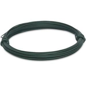 Fil de jardin - 2 x 100 m - Revêtement en PVC - Vert - Fil de liaison - Fil de serrage - Fil de clôture - Pour nouer les plantes - Galvanisé