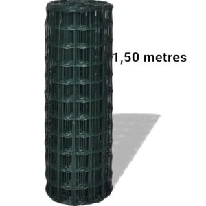 Grillage de Clôture Acier 25 x 0,8 m Vert,Barriere Jardin Exterieur,Barriere Jardin, Terrain de basket Portillon Grillage