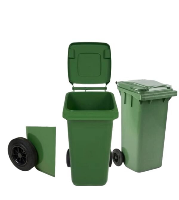 Poubelle,Conteneur à déchet 240L 2 roues-Bacs à ordures en plastique  voirie, poubelle  deux Roues avec couvercle 240 L