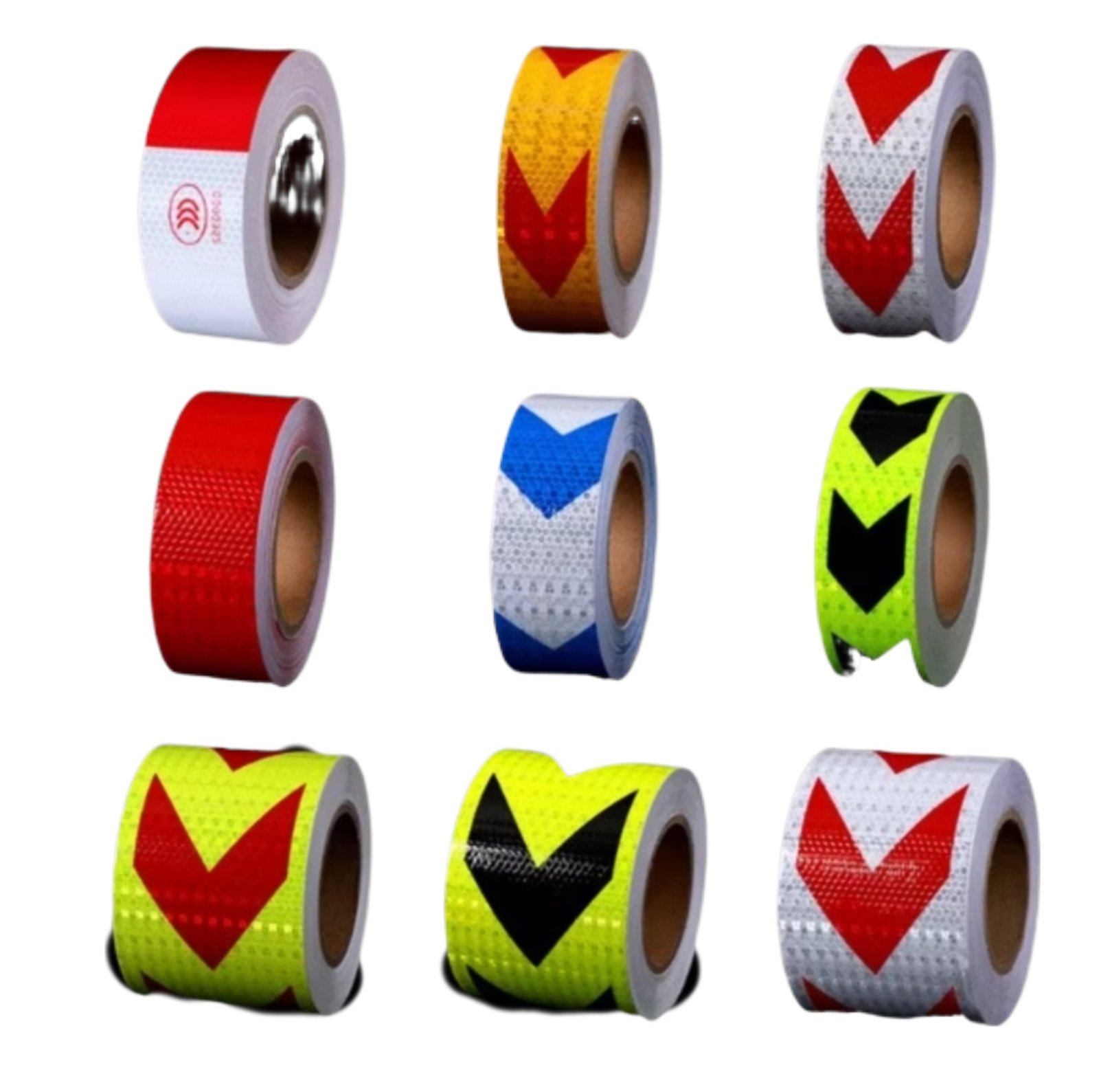 Ruban réfléchissant, 50m X 10 cm, ruban de signalisation réfléchissant, autocollant fléché pour sécurité des voiture, idéal pour camions et remorques Disponible en différentes couleurs – Image 4