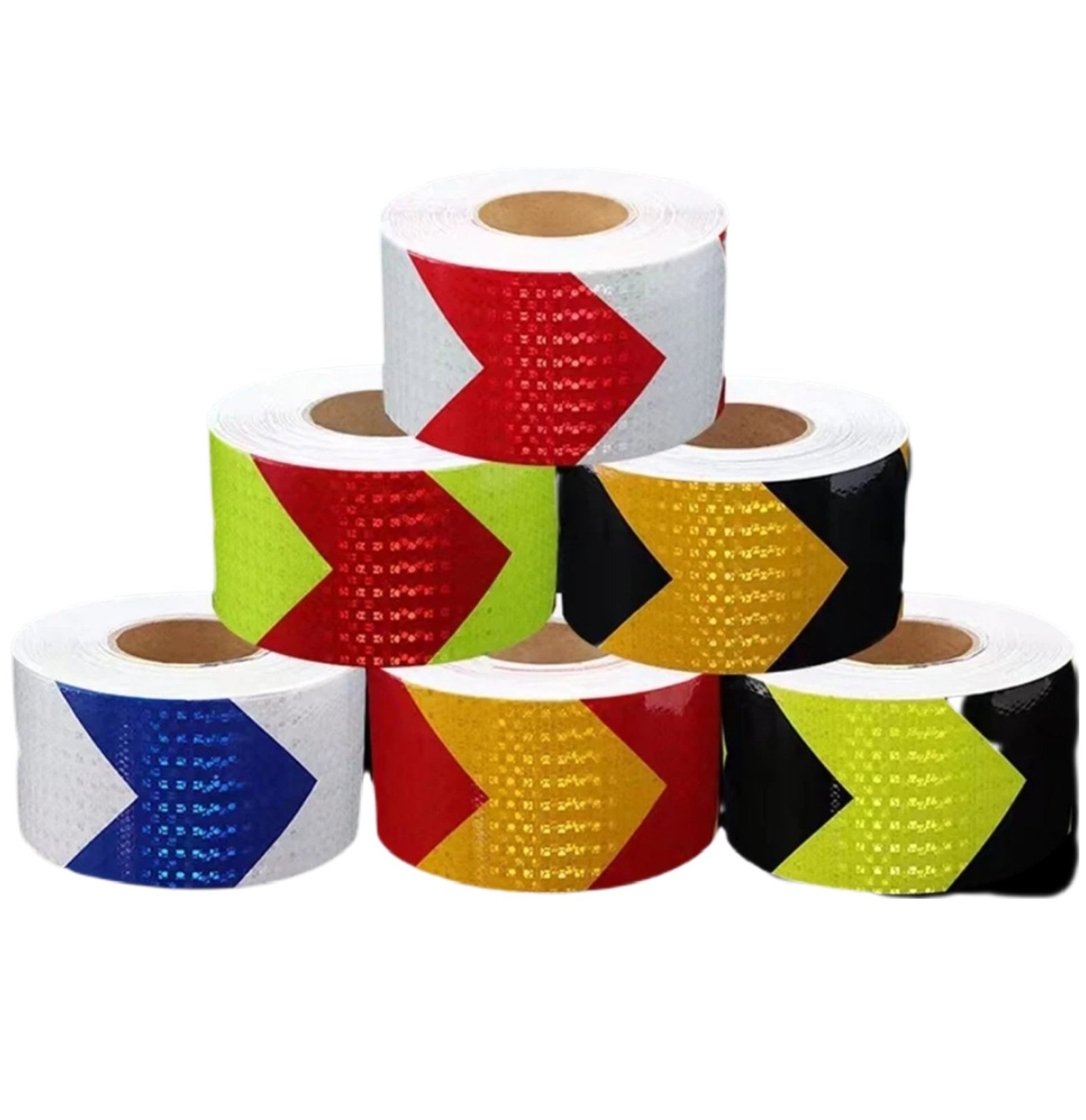 Ruban réfléchissant, 50m X 10 cm, ruban de signalisation réfléchissant, autocollant fléché pour sécurité des voiture, idéal pour camions et remorques Disponible en différentes couleurs – Image 2
