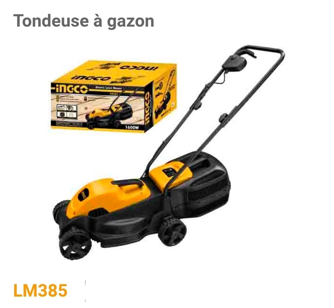 tondeuse à gazon électrique - INGCO, modèle LM385, avec une puissance de 1600W