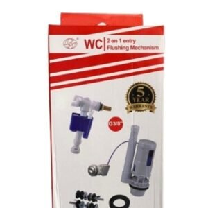 Mécanisme poussoir WC 2 en 1pour chaise Anglaise