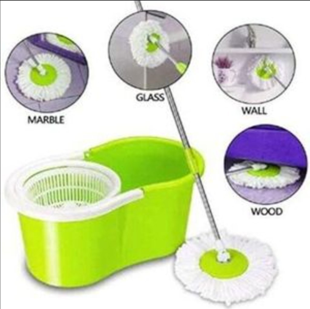 Seau de nettoyage + balai à franges essoreur "spin mop" ou balai rotatif
SEAU A MENAGE Serpillère Rotatif 360° – Image 2