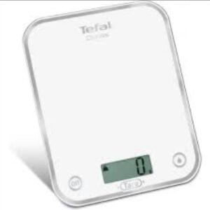 Balance de Cuisine Electronique de Precision TEFAL - BC5000V1 Optiss 5kg/1g Fonction Tare Conversion Liquide Ecran LCD Blanc