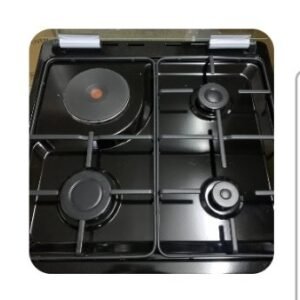 Cuisinière Haier HCR2031EESB – 4 Feux (3 Gaz + 1 Électrique) + Four Électrique – 60×60 cm – Gris Noir