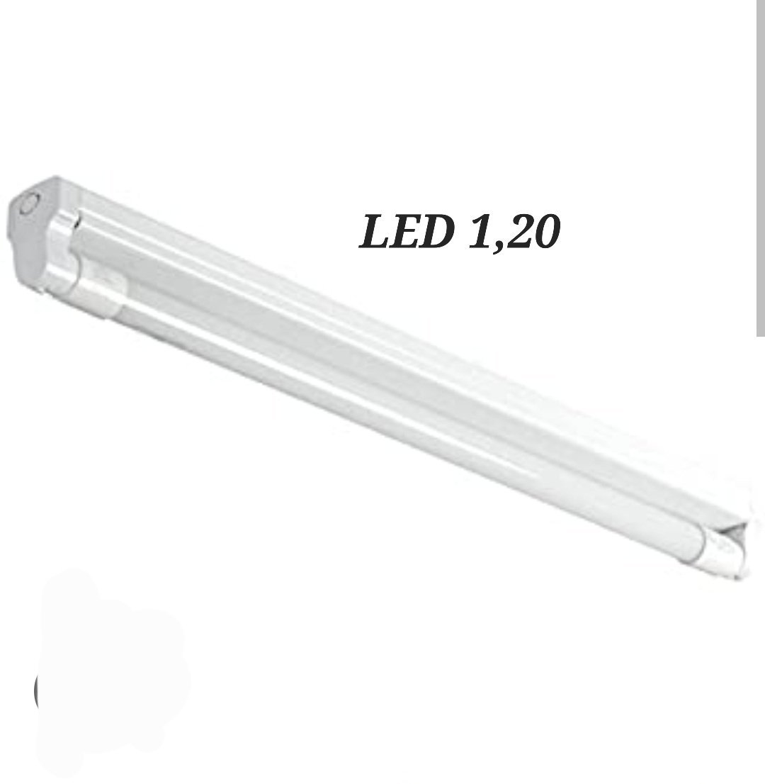 Réglette 1,20cm + tube Néon LED 1,20 cm + ampoules Led complèt