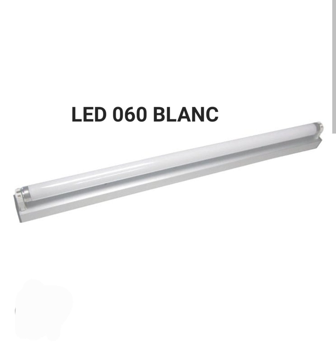 Réglette 60cm + tube Néon LED T8 60cm + ampoules Led complèt