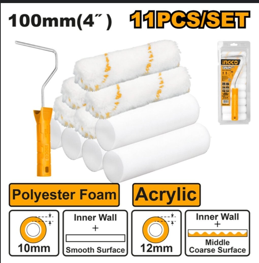 Mini rouleaux à peinture, Ingco (HKTCB121001) dakar – Image 3