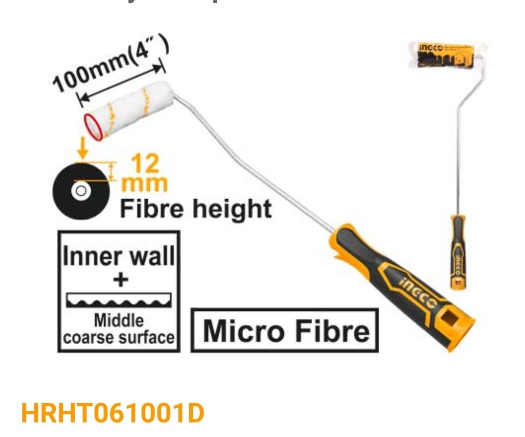 Rouleau de peinture– Mini-brosse cylindrique 100mm INGCO HRHT061001D – Image 2