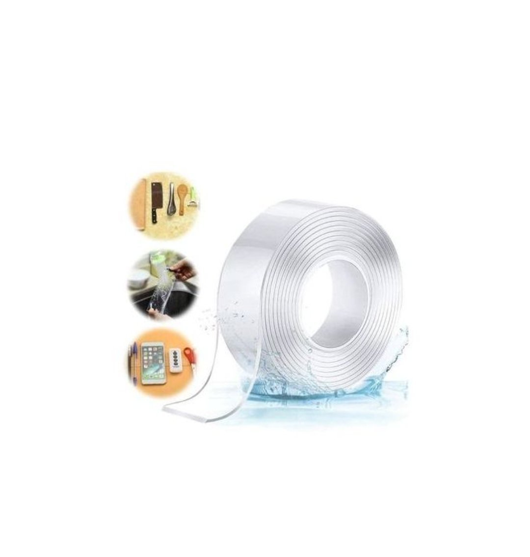 Ruban adhésif double face 50 mm x 5 mm Ruban amovible ultra-résistant Transparent pour tapis, tableaux, affiches, bureau, vos objets de maison, camping-car (LPNT5001) – Image 4